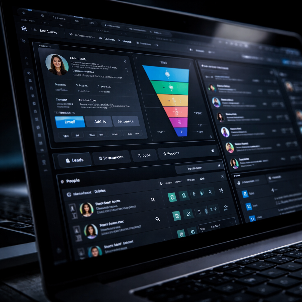Apollo IO sales intelligence platform interface showcasing features