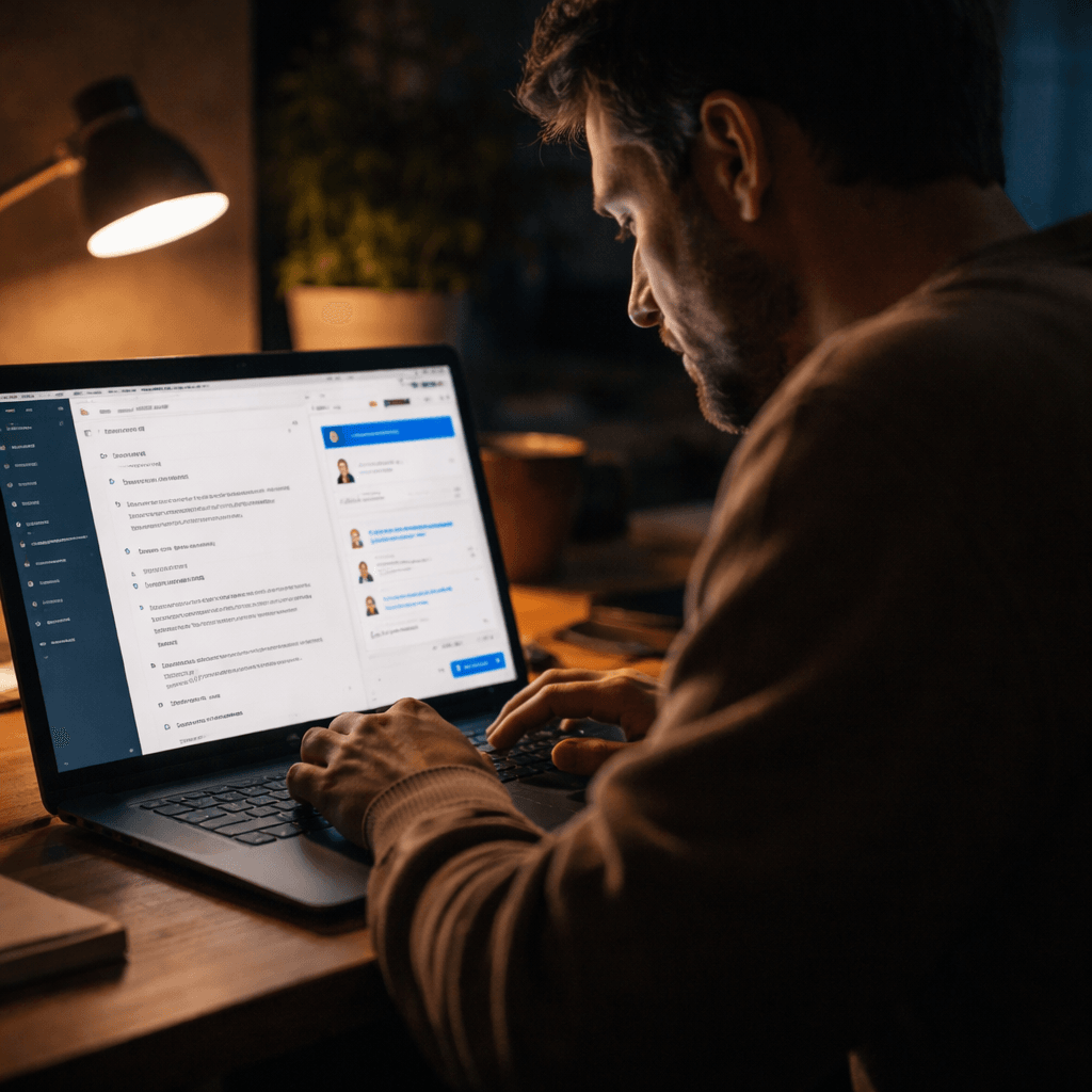 customer engaging with live chat on a marketing platform website